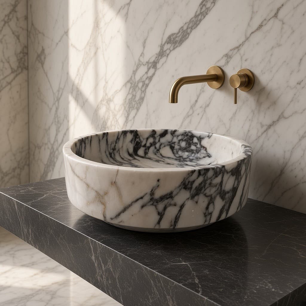 Calacatta White Marble Vessel Basin