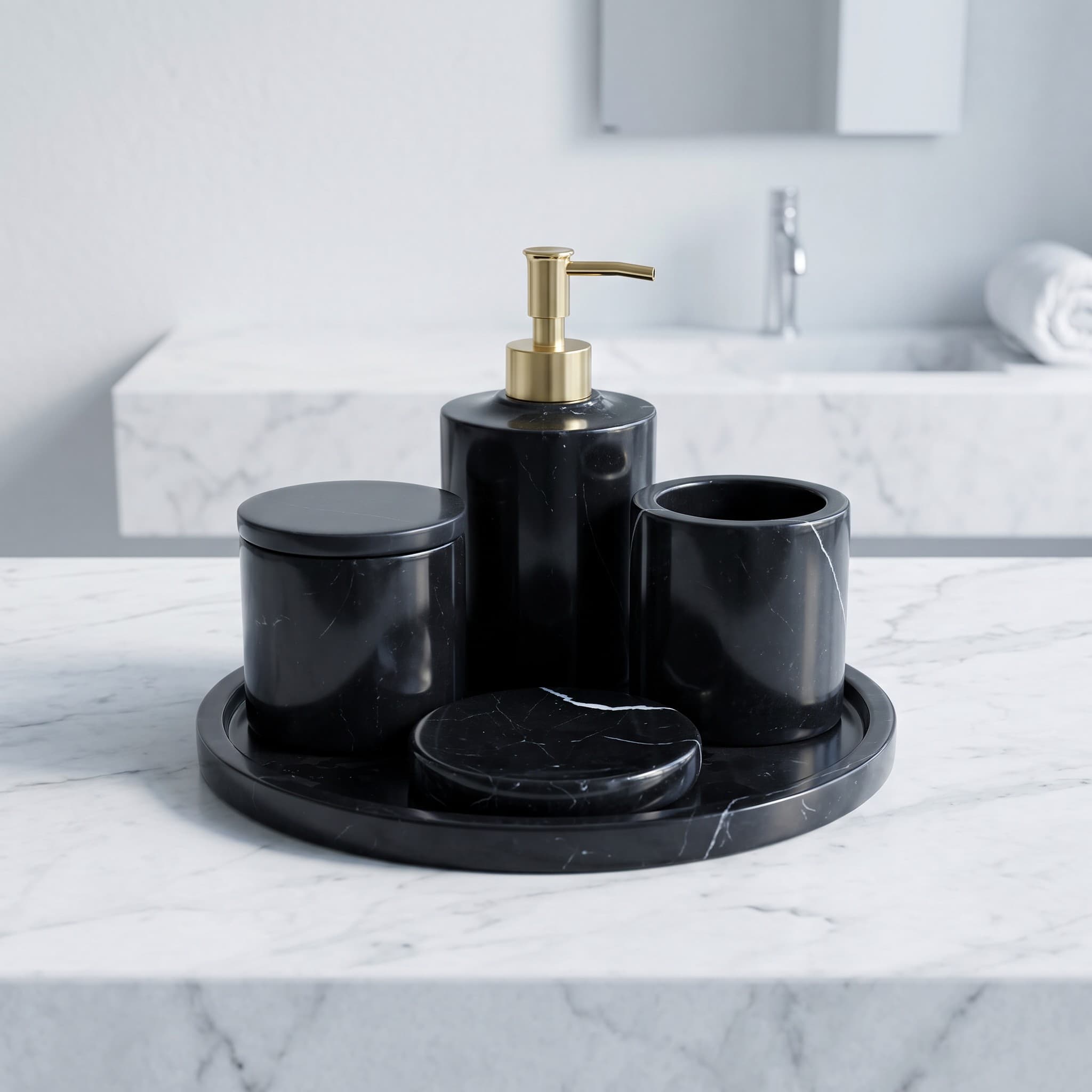 Toros Black 4-Piece Bath Set