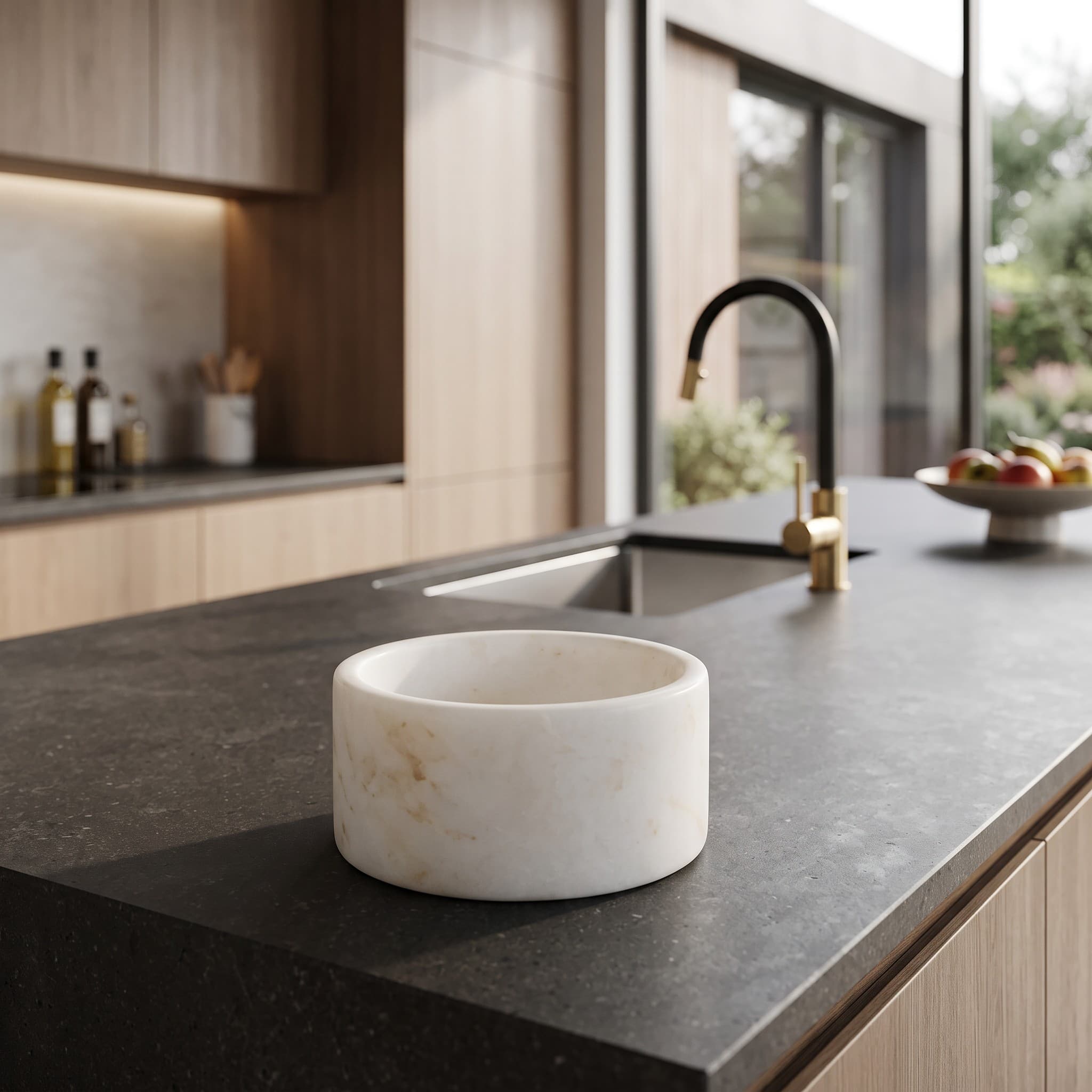 Afyon White Marble Small Bowl