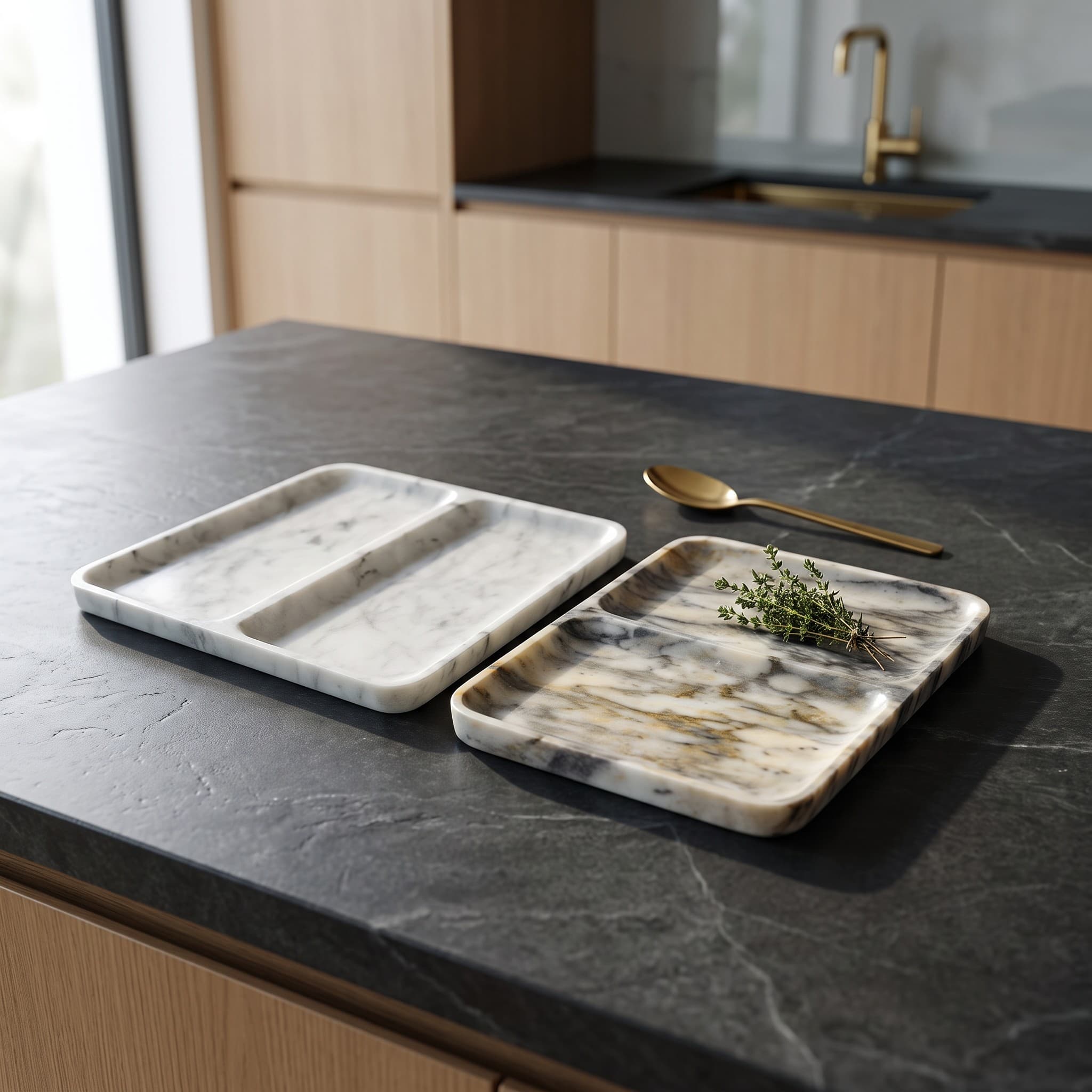Grey & Lilac Marble Tray Duo