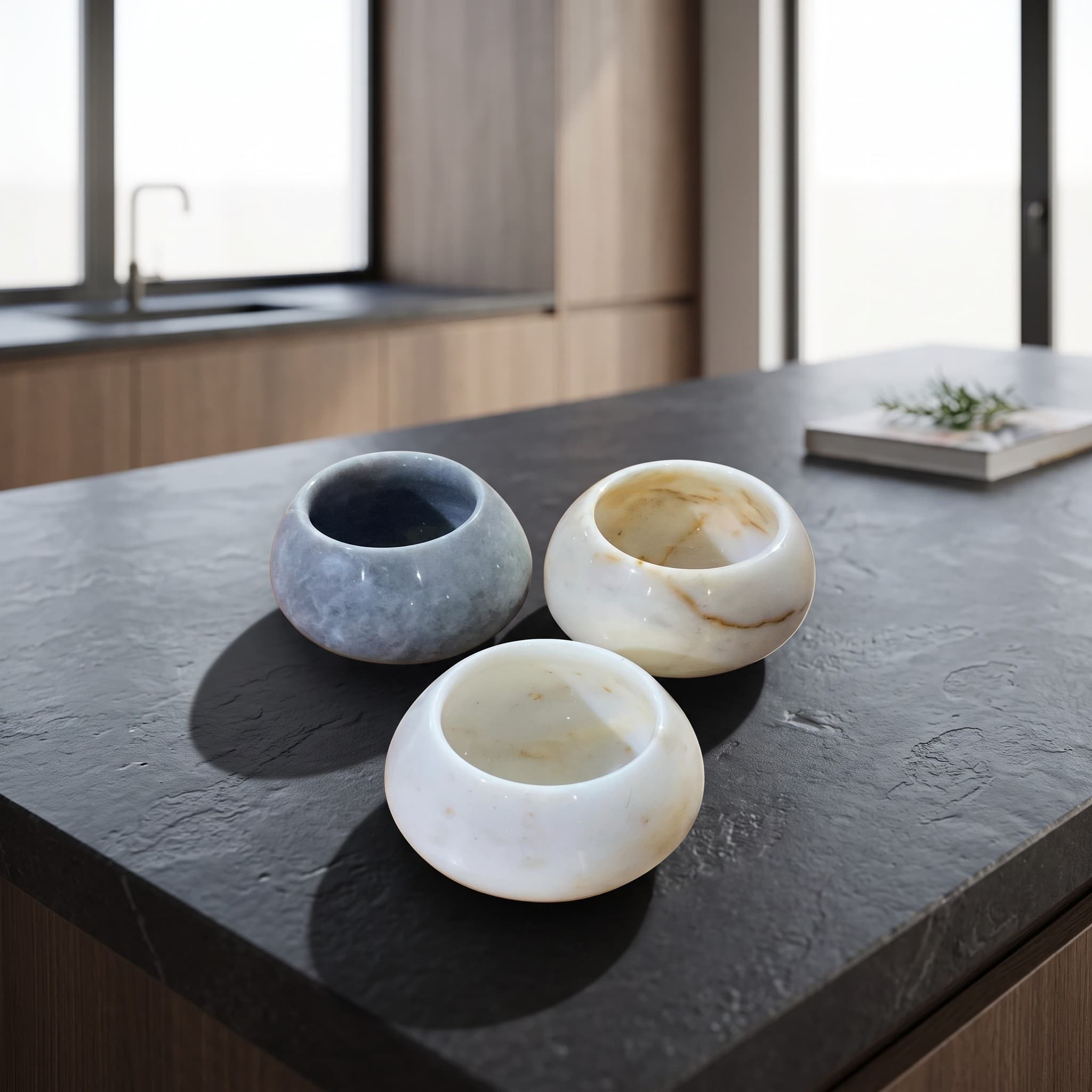 Trio of Marble Trinket Bowls