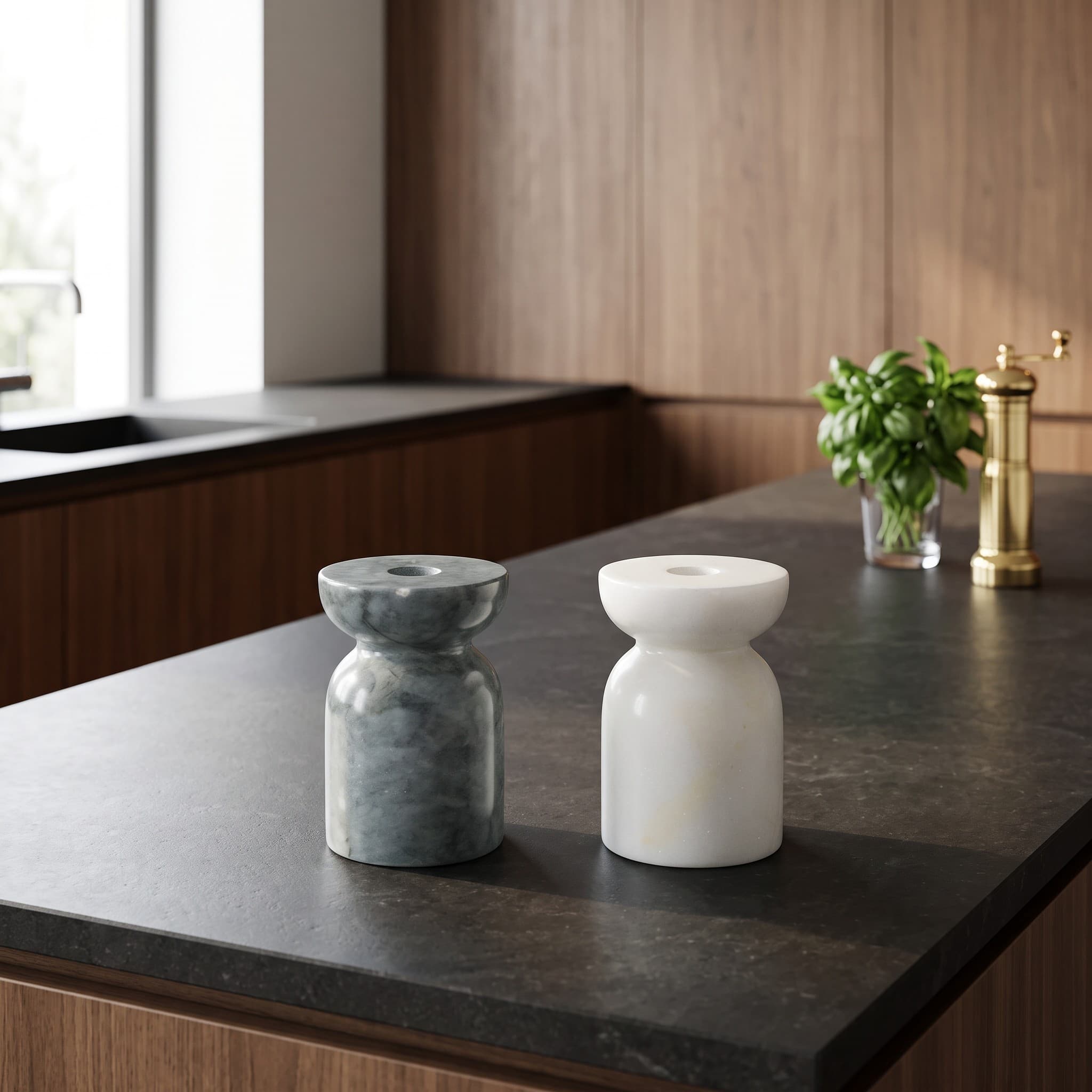 Marble Vase & Cup Duo