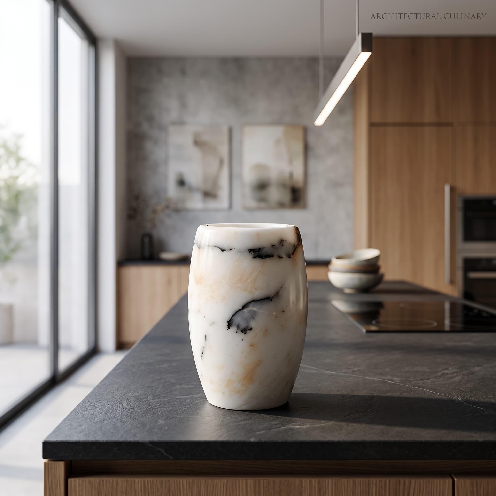 Blue-Grey Onyx Tall Vase