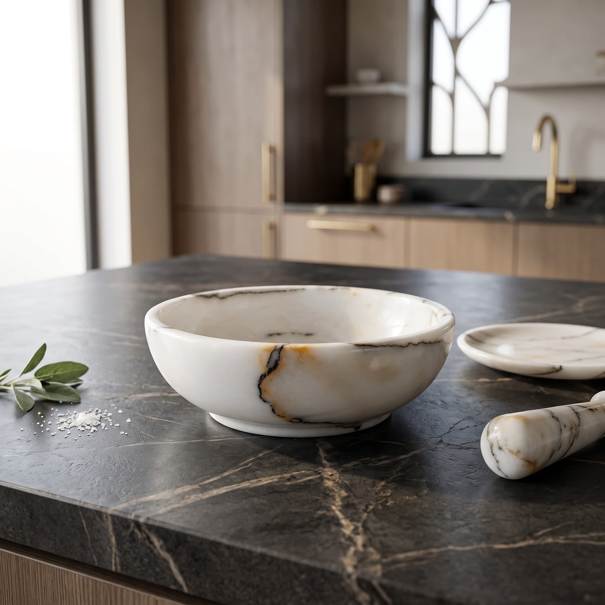 Calacatta White Marble Serving Bowl