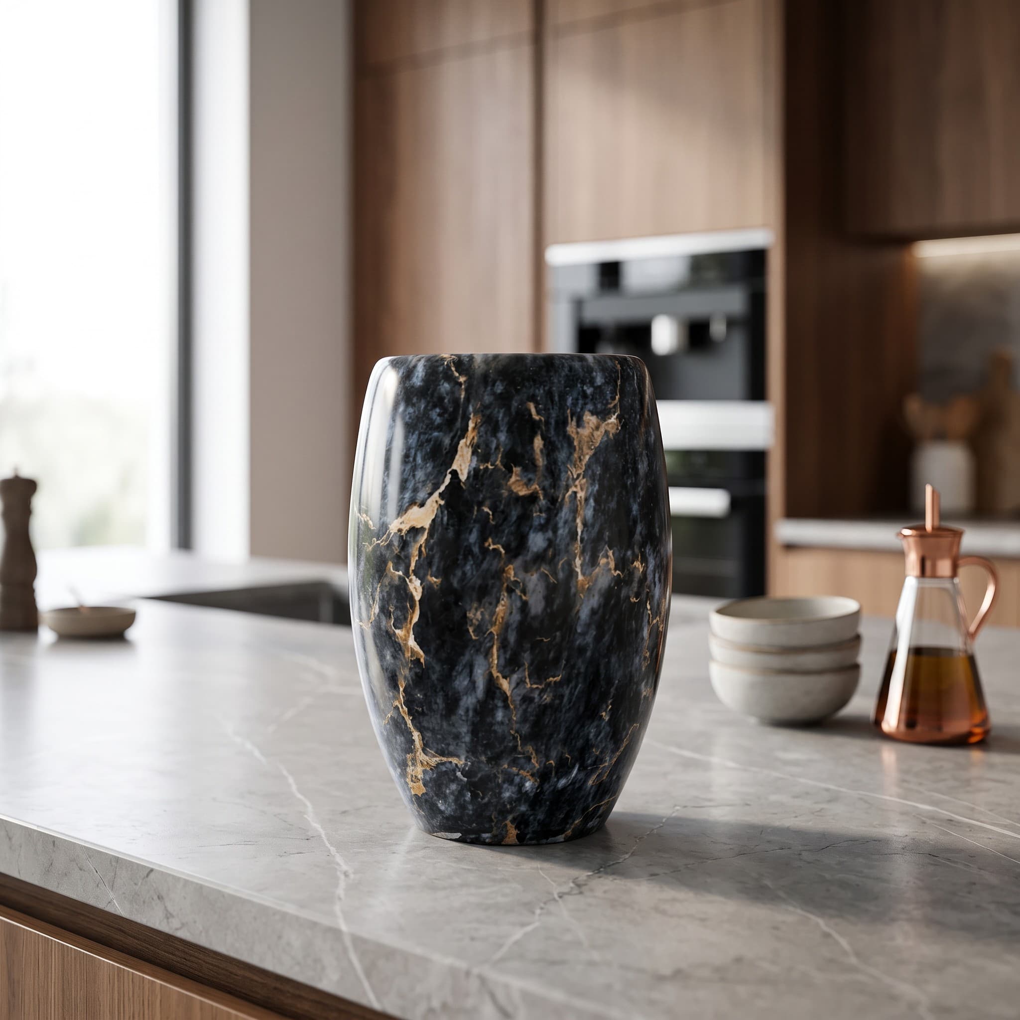 Deep Blue Onyx Tall Vase