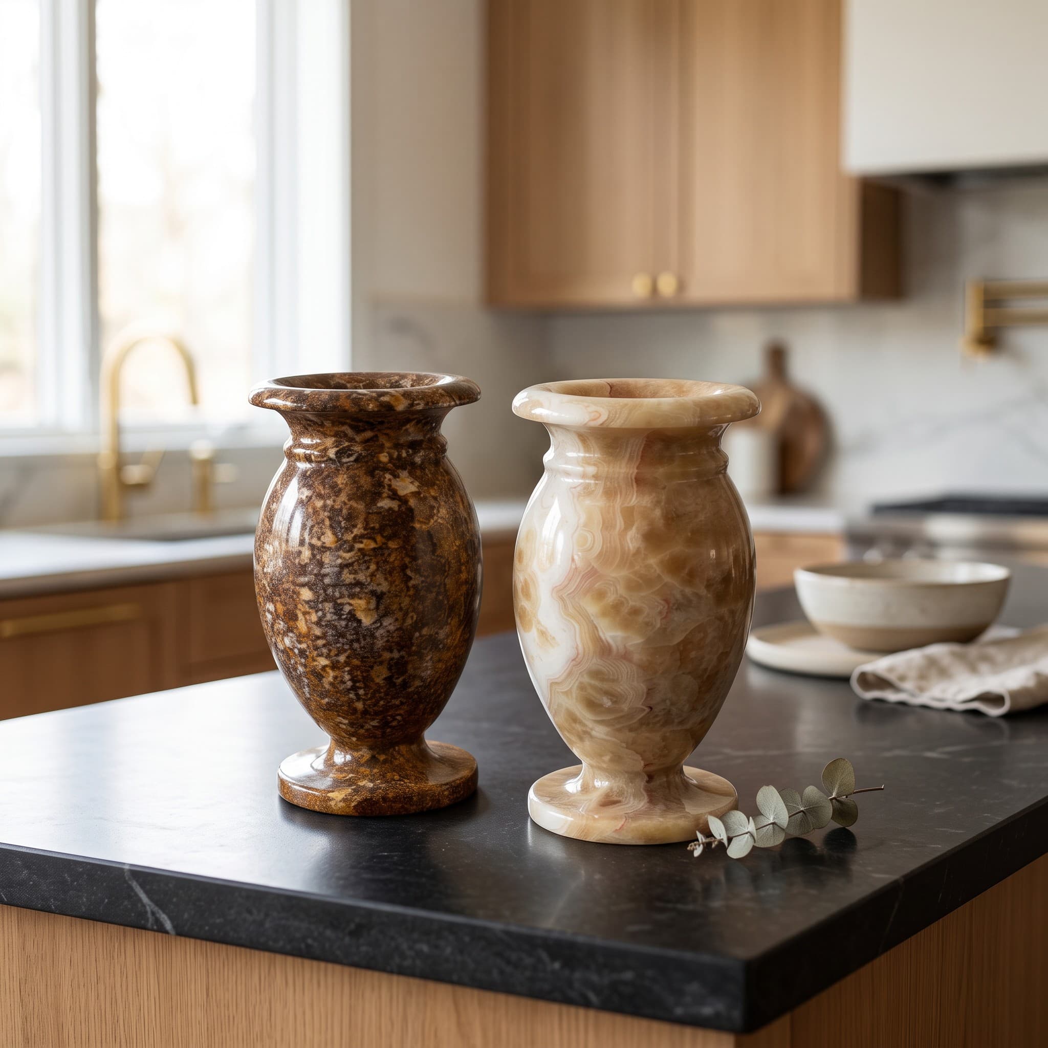 Amber Onyx Vase Duo