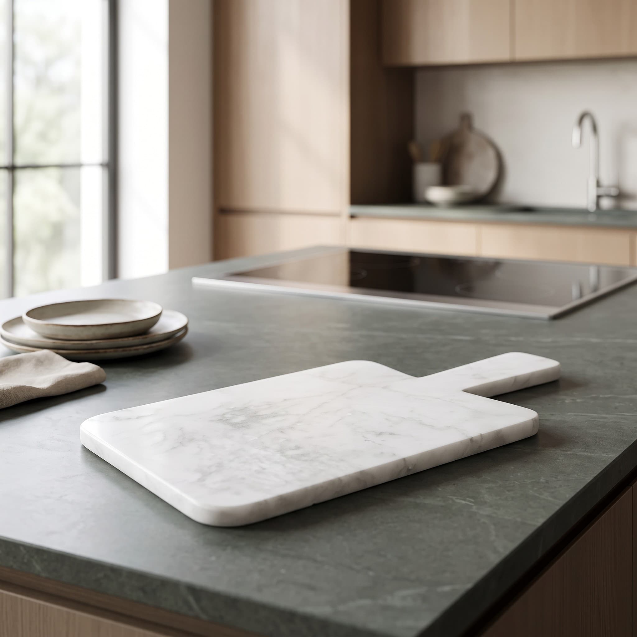 Afyon White Marble Rectangular Cutting Board