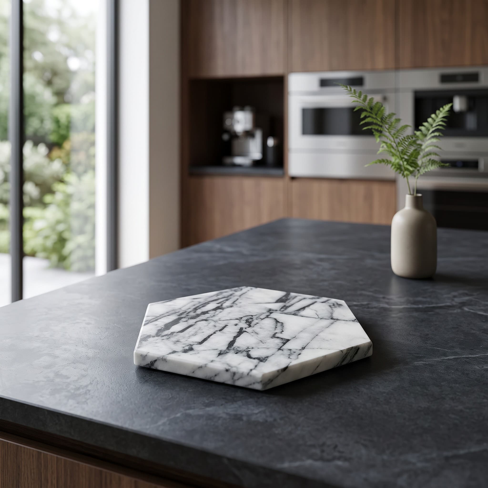 Afyon White Marble Hexagonal Board
