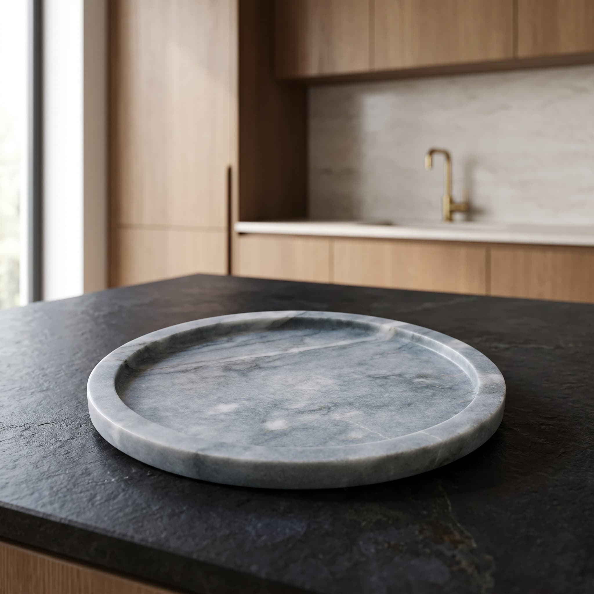 Blue-Grey Marble Round Board