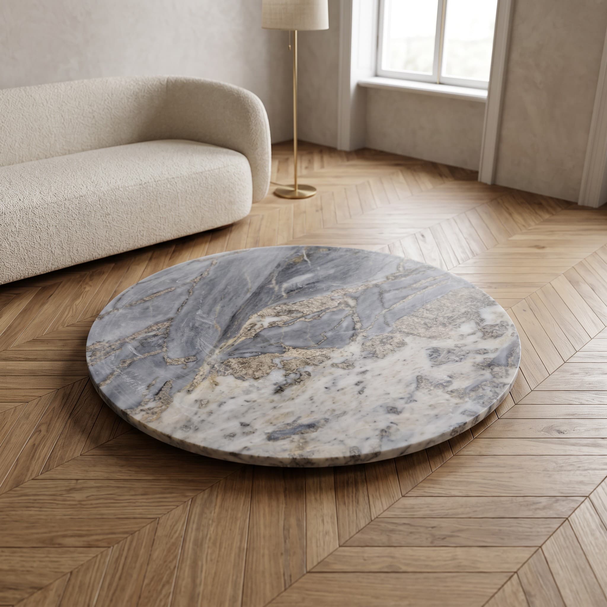Blue-Grey Marble Charger Plate