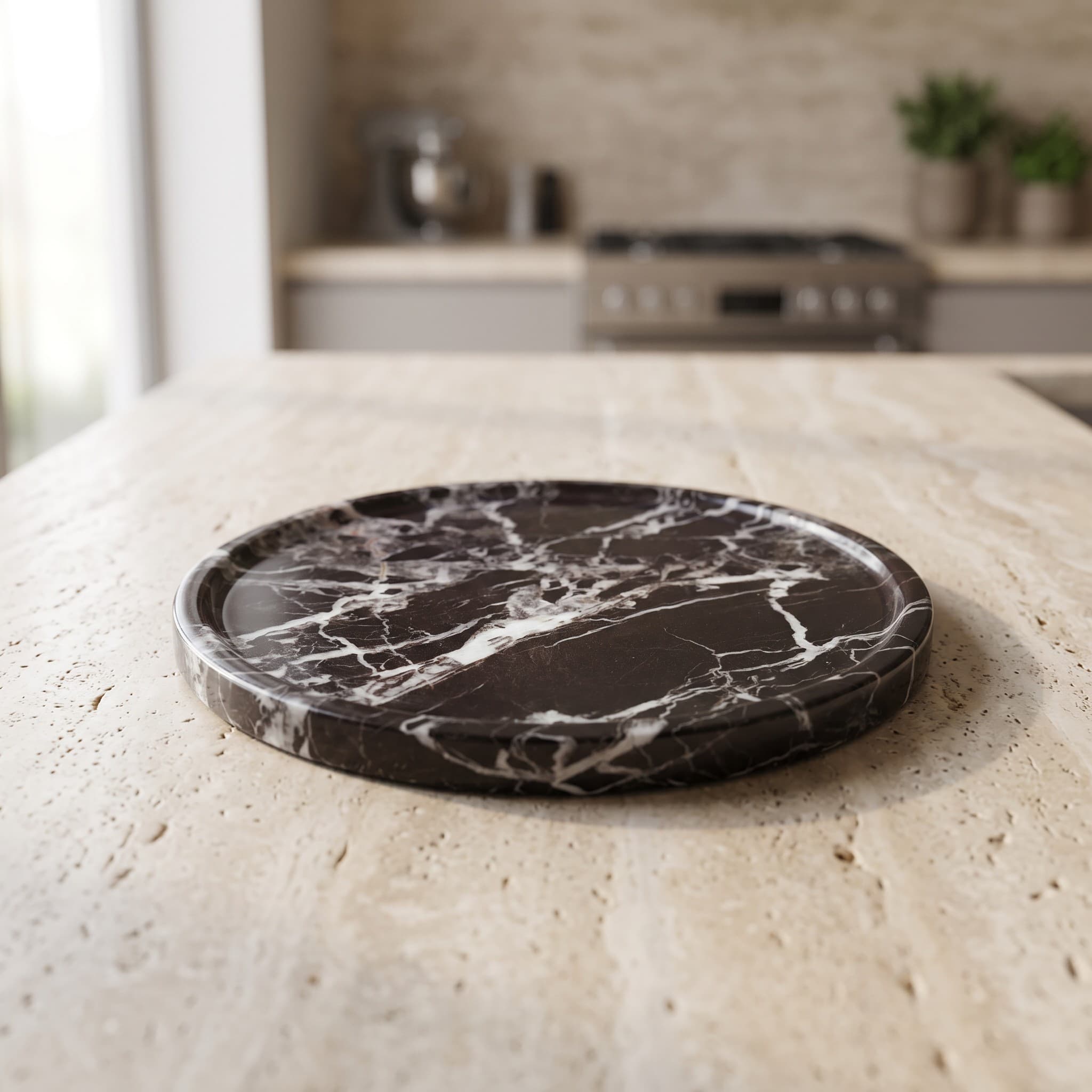 Classic Travertine Round Trivet