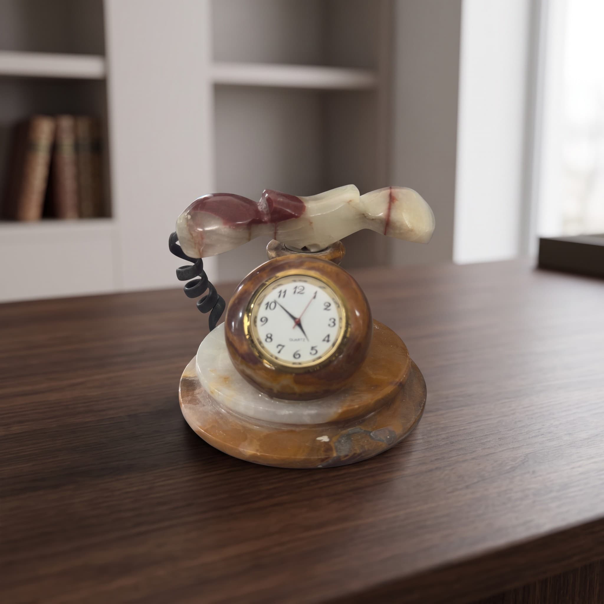 Honey Onyx Vintage Telephone Clock
