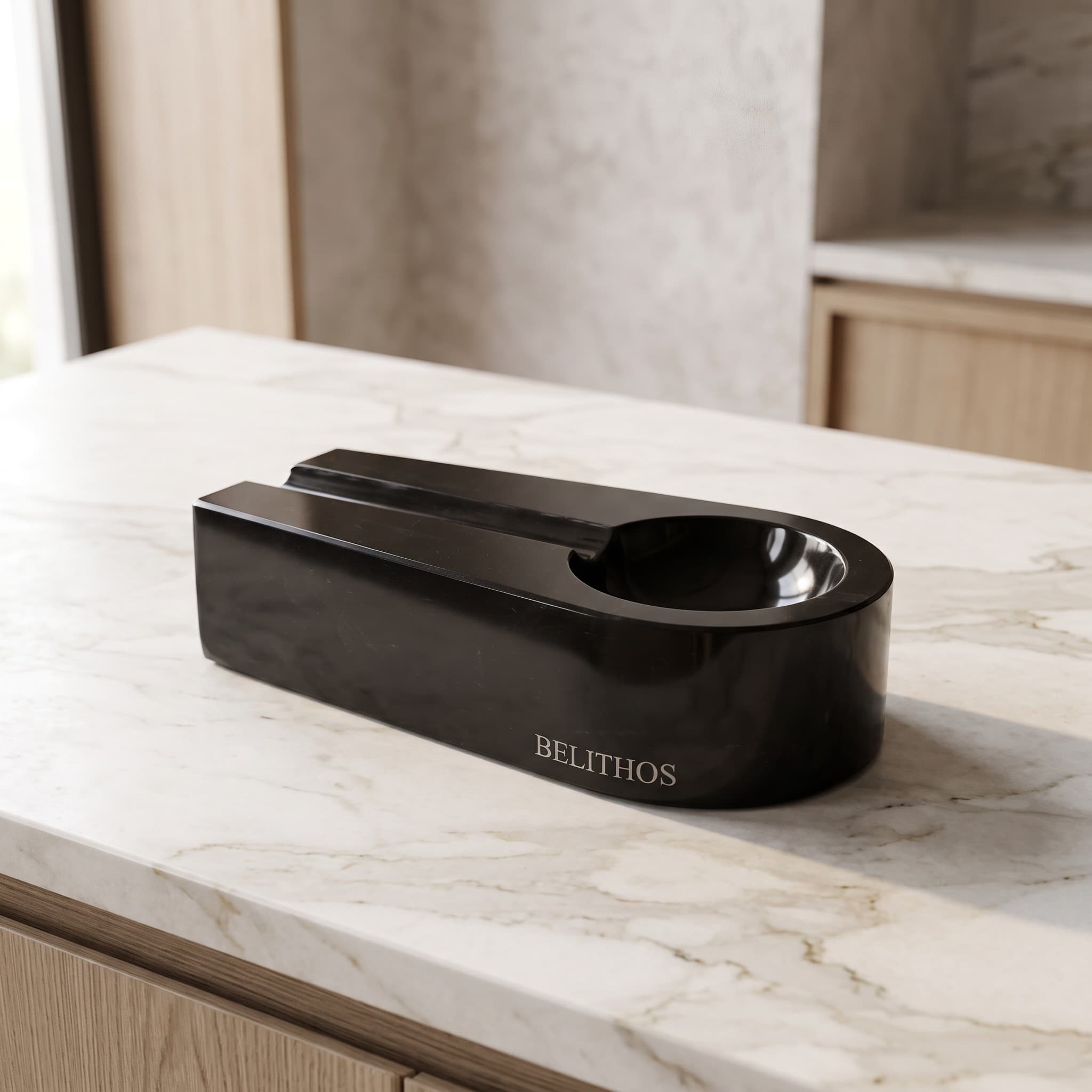 Belithos Monolithic Marble Cigar Ashtray